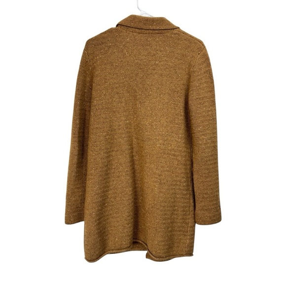 J. Crew Mercantile Size Medium Marled Knit Cardigan Sweater Brown Lambswool - Picture 2 of 4